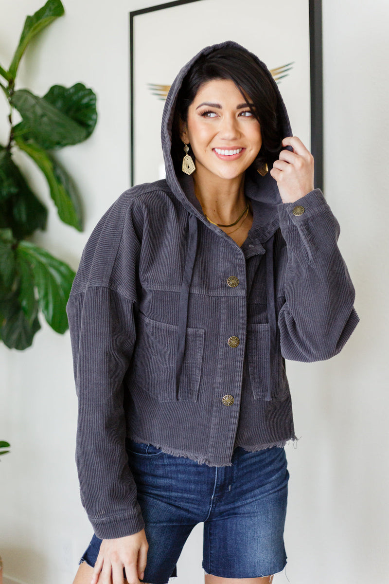 Give Me More Corduroy Jacket in Charcoal