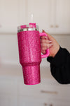 Glam Girl 40 oz Rhinestone Tumbler in PInk