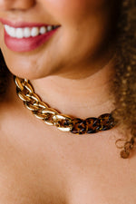 Gold & Tortoise Chunky Chain Necklace