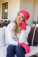 Got You Covered Knit Gloves In Candy Pink