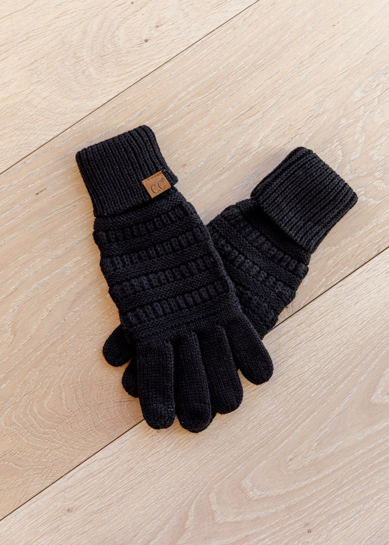 Got You Covered Knit Gloves In Black