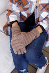 Got You Covered Knit Gloves In Taupe