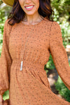 Great Things Long Sleeve Polka Dot Dress