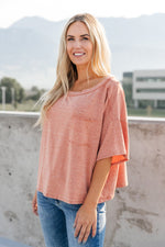 Hannah Tee In Faded Rust