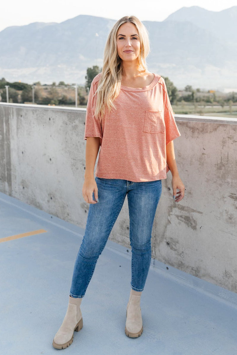 Hannah Tee In Faded Rust