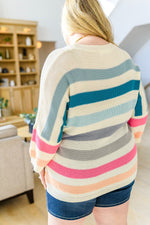 Happy Vibes Striped Quarter Sleeve Top