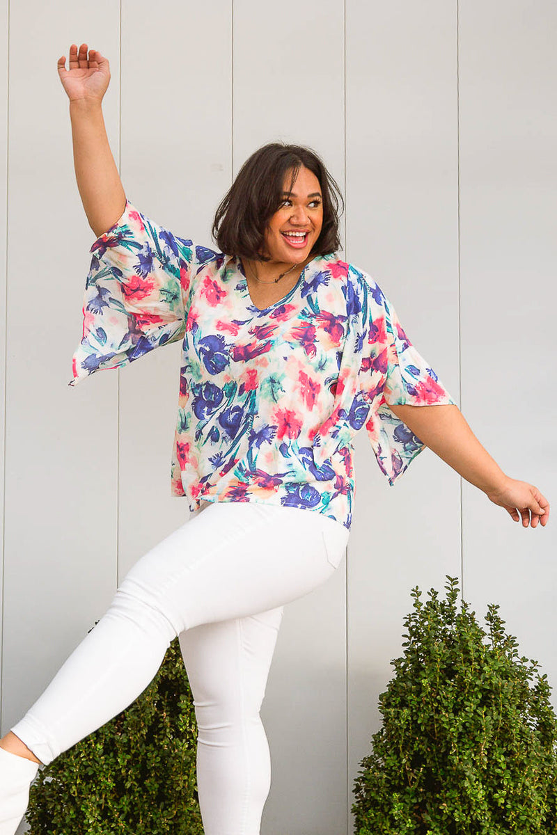 Hello There Floral Top