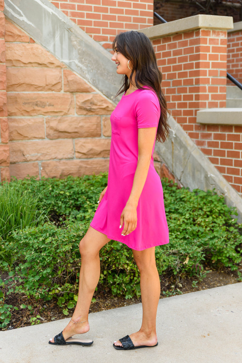 Here To Stay T-Shirt Dress In Pink