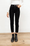 Risen High Waist Mom Fit Jeans In Black