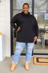 Hilton Cowl Neck Long Sleeve Top in Black