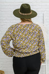 Honey Honey Floral Smocked Blouse in Black