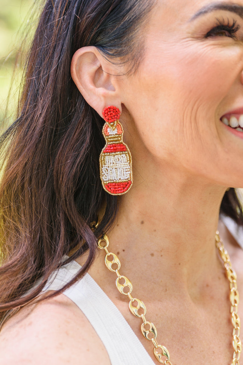 Hot Sauce Beaded Earrings