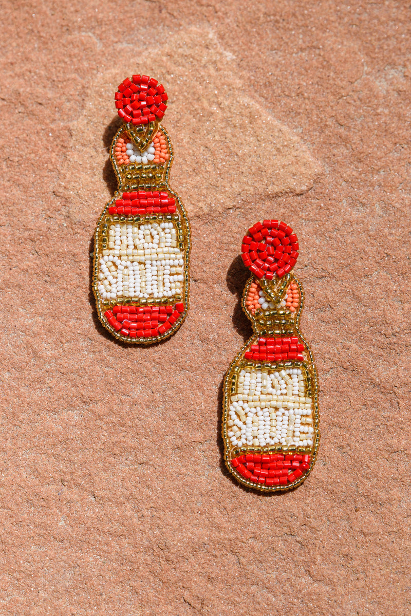 Hot Sauce Beaded Earrings