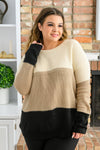 Hudson Color Block Sweater In Natural