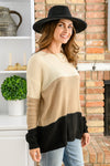 Hudson Color Block Sweater In Natural
