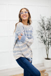 Hugs and Kisses Sweater in Dusty Blue