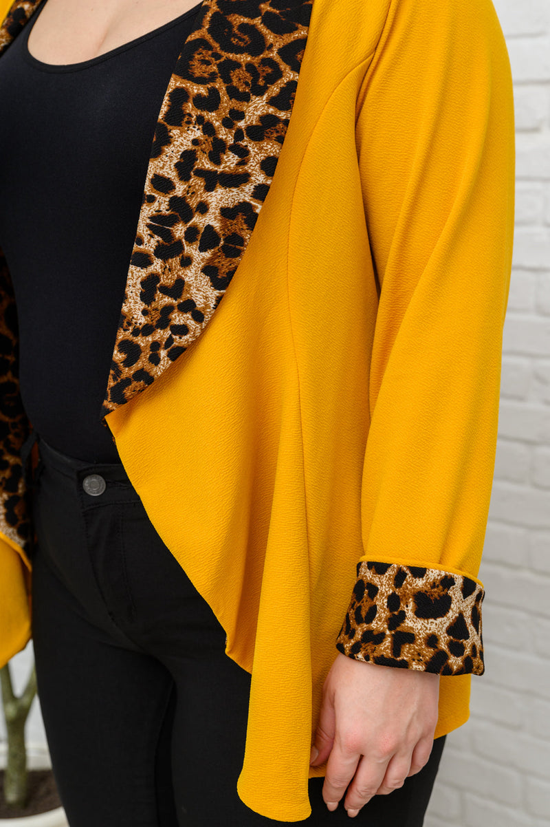 I Have A Dream Animal Print Blazer in Mustard