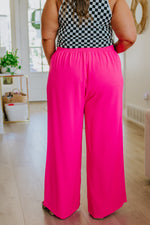 I Love These High Rise Wide Leg Pants in Hot Pink