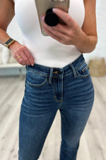 Judy Blue Josephine Mid Rise Raw Hem Bootcut Jeans