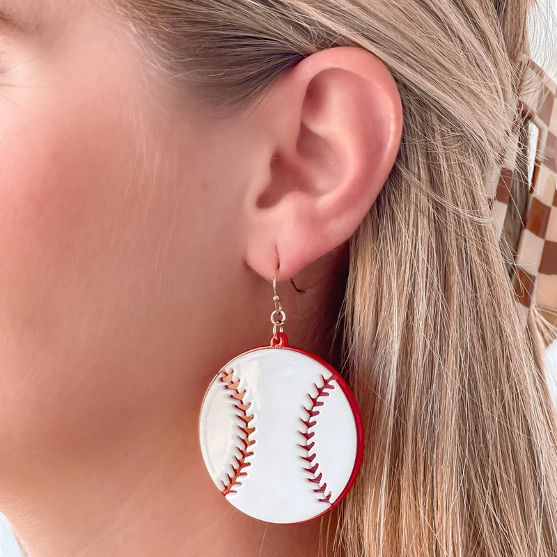 PREORDER: Acrylic Sports Dangle Earrings in Assorted Styles