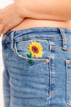 Judy Blue Hi-Rise Relaxed Sunflower Embroidery Jeans