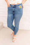 Judy Blue Hi-Rise Relaxed Sunflower Embroidery Jeans