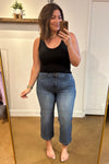 Judy Blue Betty High Rise Vintage Wash Wide Leg Crop Jeans