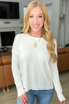 Front Seam Round Neck Sweater in Ivory