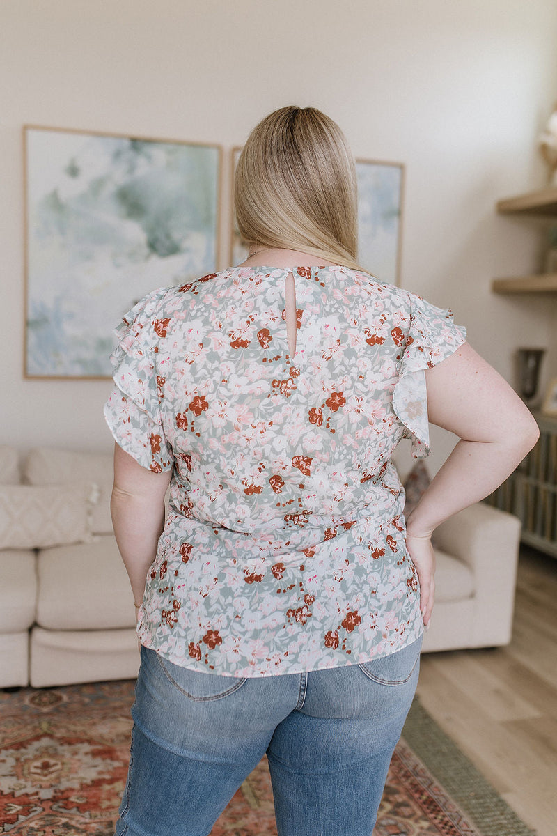 I've Got a Feeling Floral Flutter Sleeve Top