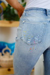 Judy Blue Isabella Paint Splatter Boyfriend Jeans