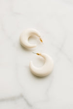 Ivory Crescent Hoop Earrings