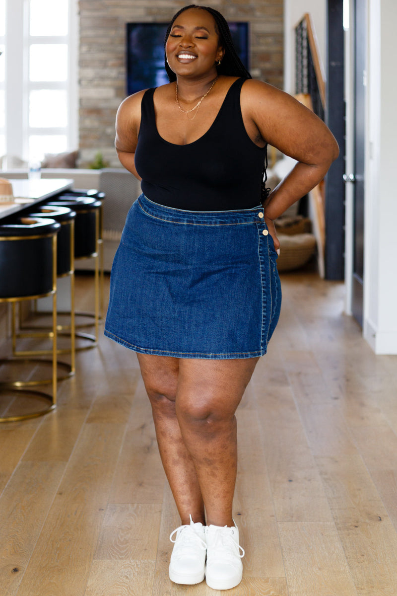 Judy Blue Jalissa High Waist Overlap Denim Skort