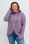 Janie Asymmetric Cowl Neck Jacket In Mulberry