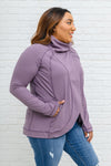 Janie Asymmetric Cowl Neck Jacket In Mulberry