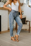 Judy Blue Josie Mid Rise Button Fly Boyfriend Jeans