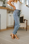 Judy Blue Josie Mid Rise Button Fly Boyfriend Jeans