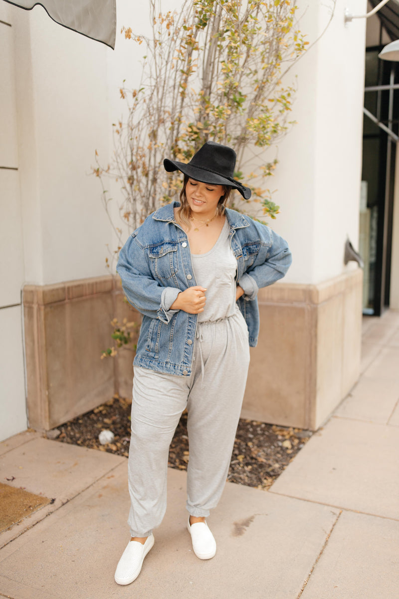 Jump In Jumpsuit In Heather Gray