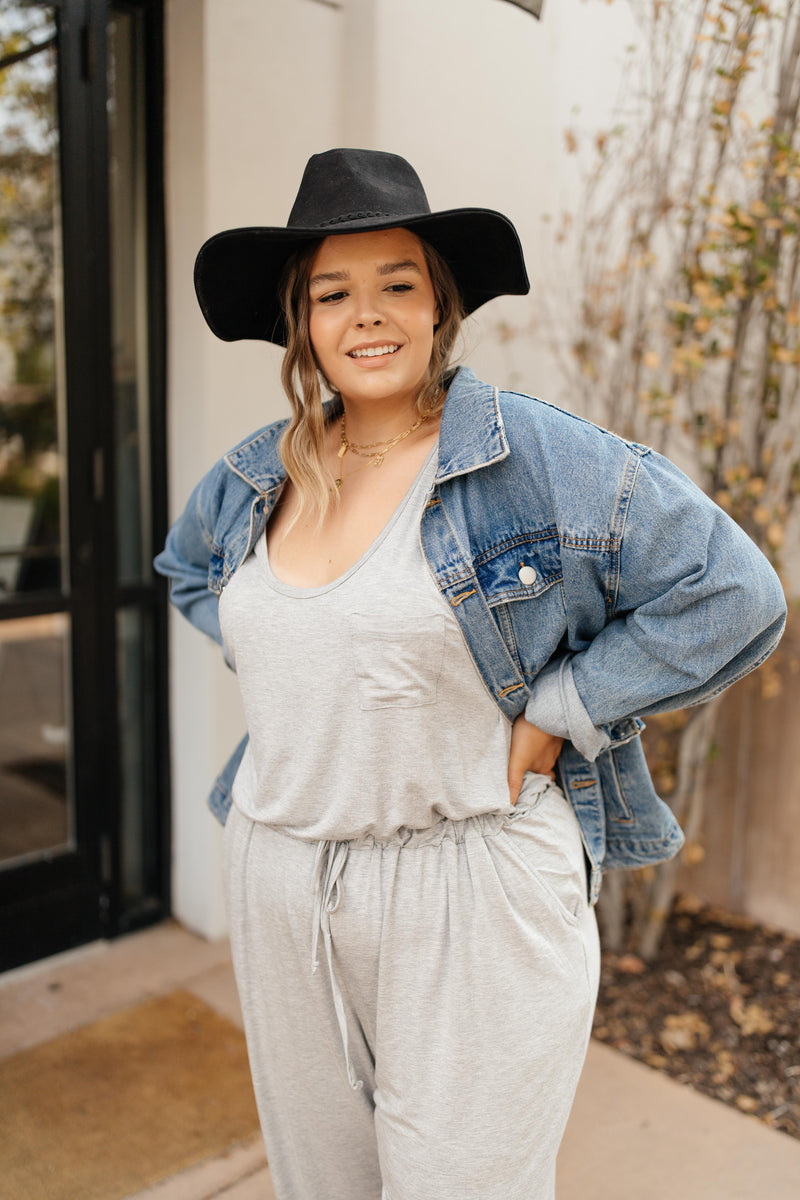 Jump In Jumpsuit In Heather Gray