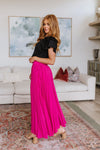 Just Too Hot Midi Skirt in Hot Pink