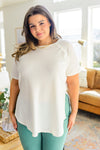 Kathleen Waffle Knit Top in Ivory