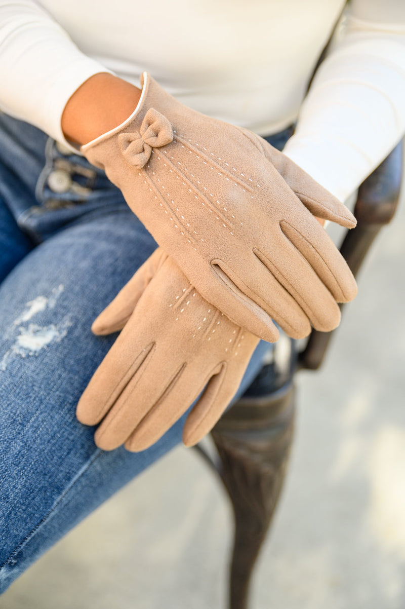 Keepin' Warm Beige Wool Gloves