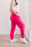 Kick Back Distressed Joggers Hot Pink