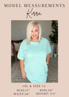 Keyhole Neckline Ribbed Tank in Aqua