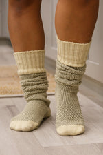 Knitted Lounge Socks In Oatmeal