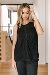 Knotted Hem Tank in Black