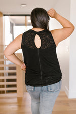 Knotted Hem Tank in Black