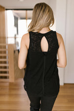 Knotted Hem Tank in Black