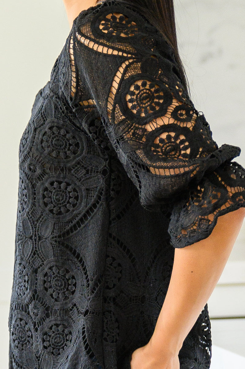 Lace Surprise Blouse In Black