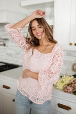 Lace Surprise Blouse In Pink