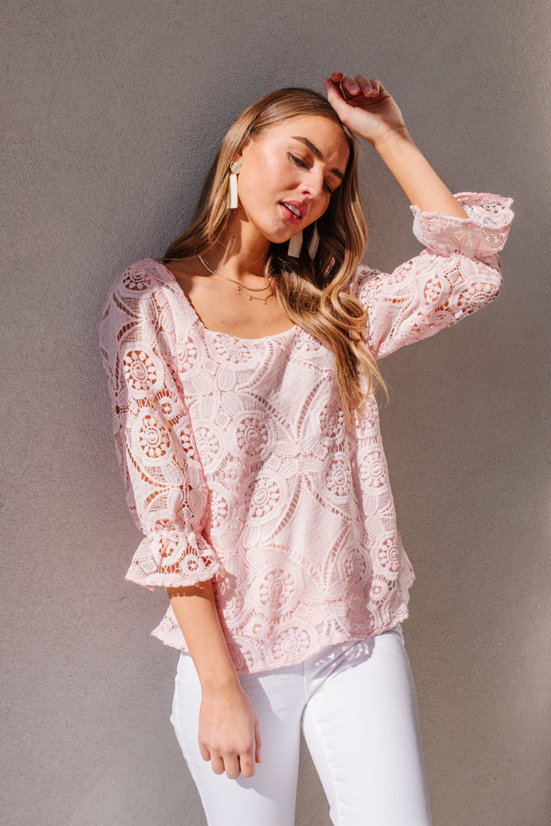 Lace Surprise Blouse In Pink